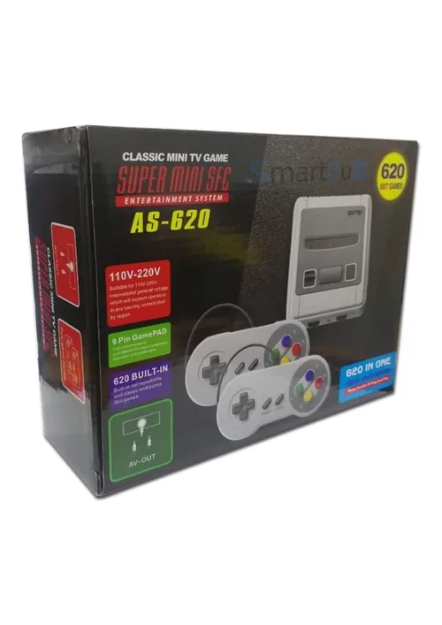 Consola Nintendo Super Mini Sfc 620 Juegos Caja Negra