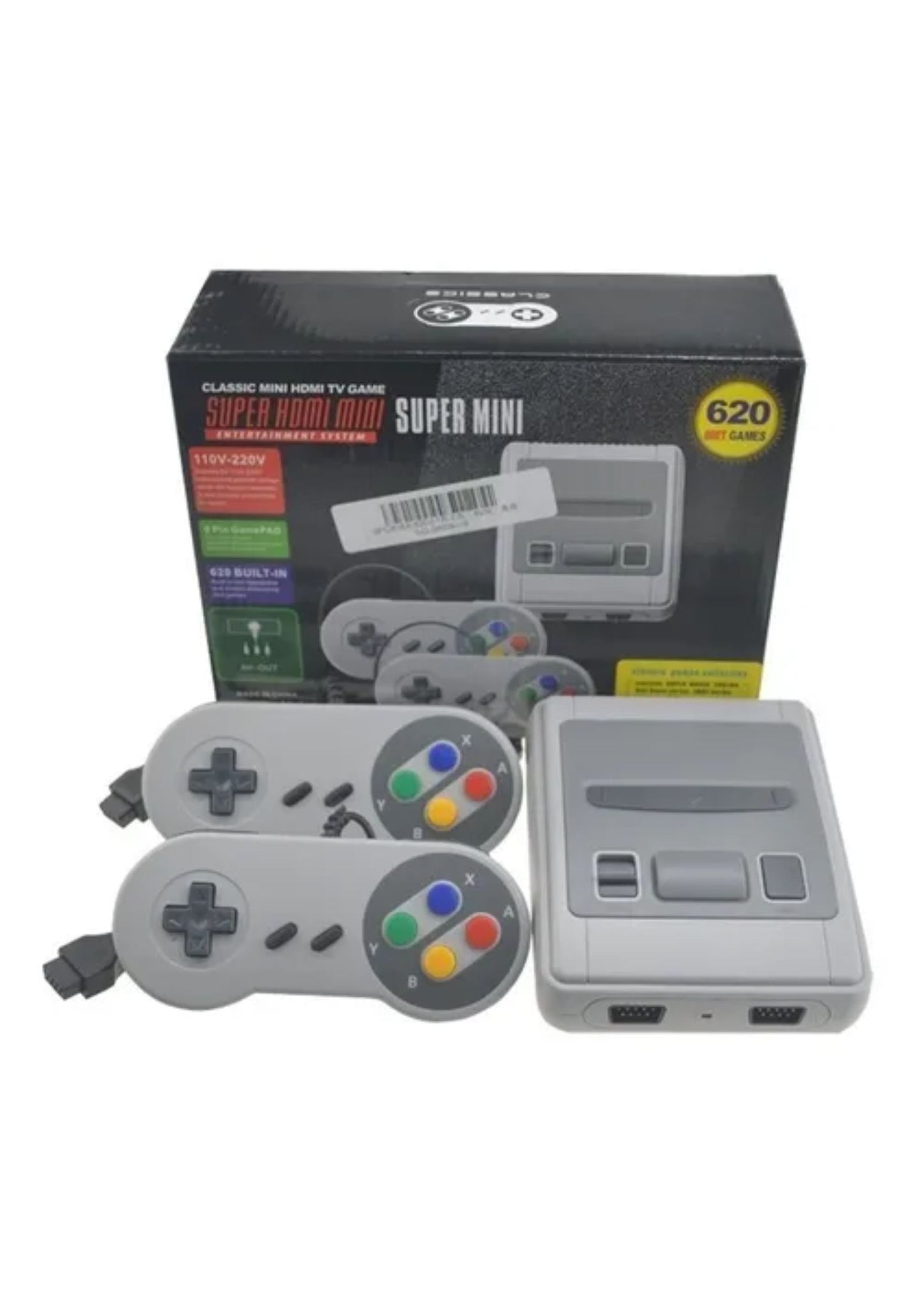 Consola Nintendo Super Mini Sfc 620 Juegos Caja Negra