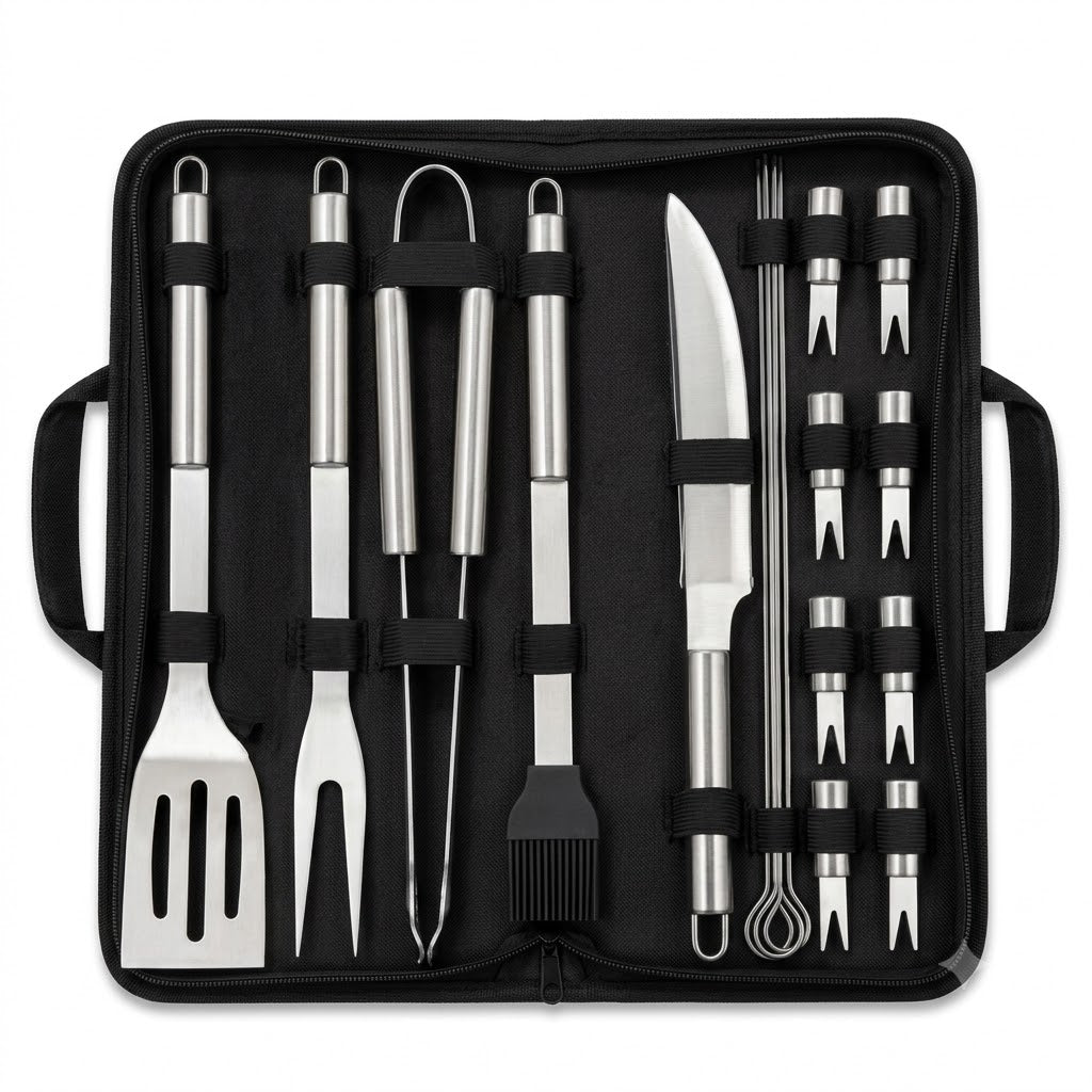 Set de BBQ de 15 piezas acero inoxidable